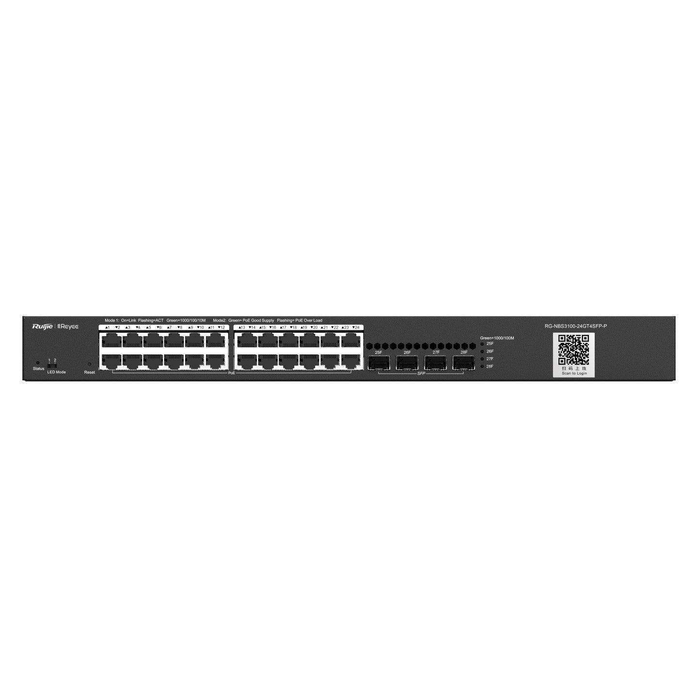 Reyee RG-NBS3100-24GT4SFP-P 24-Port Gigabit L2 Managed PoE+ Switch