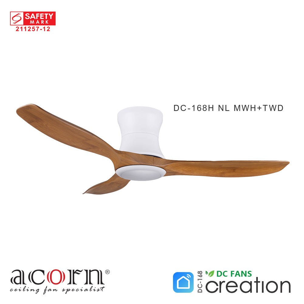 Acorn - Creation Smart Ceiling Fan (White Hugger)