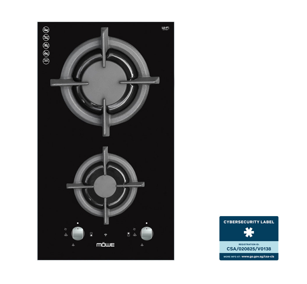 MÖWE –30cm 2 Burners Wi-Fi Glass Hob (Smart)