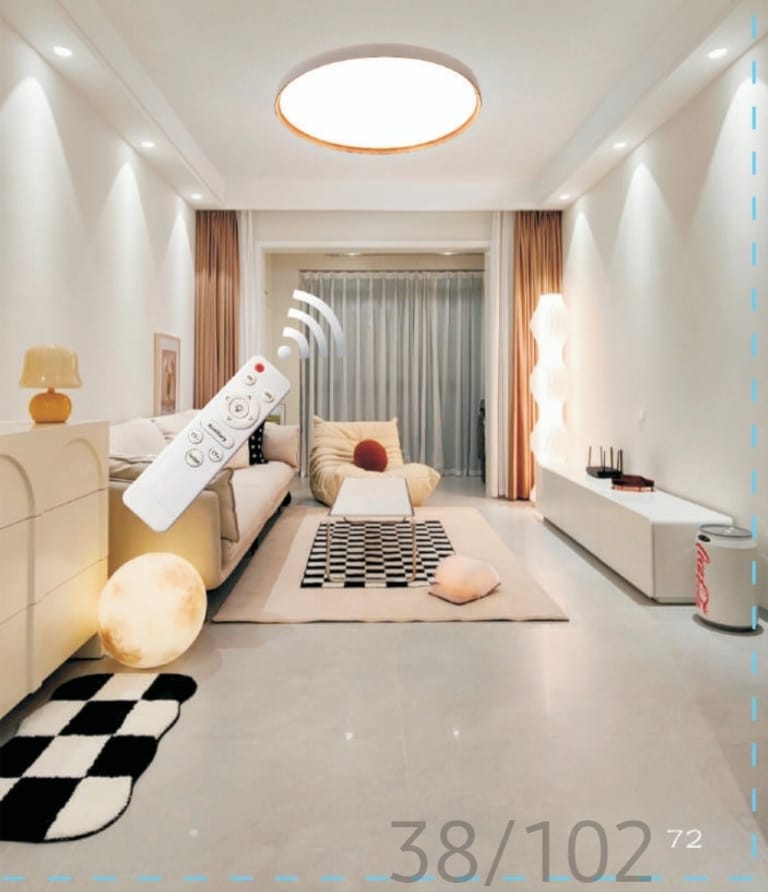 LUCE Ceiling Light Wood Rim (Tri-Tone)