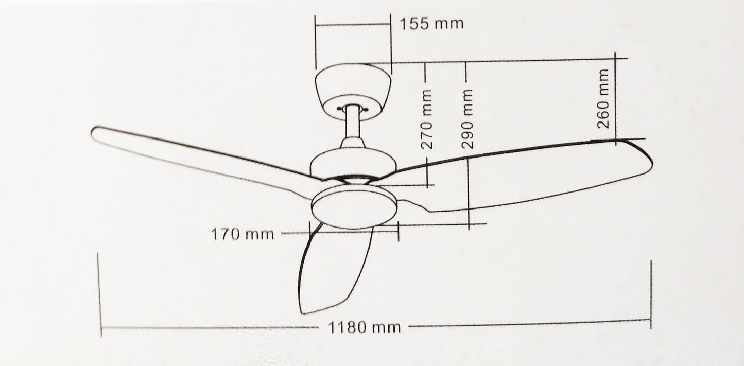 PO Eco Fan DC Motor PO1-0301 Series - Three Cubes Lightings (Singapore)