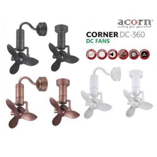 Acorn DC-360 – WH (16″)Corner Ceiling Fan