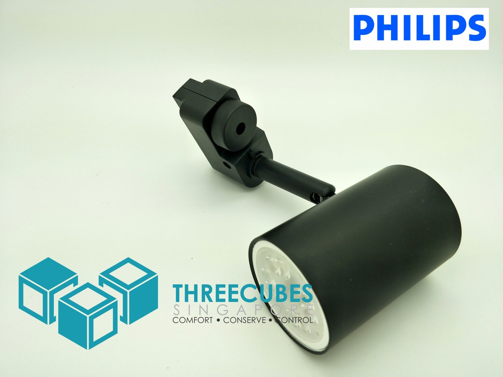 Track Lights GU10 Fitting BASIC (LED Bulbs and track sold separately) with PHILIPS LED - Three Cubes Lightings (Singapore)