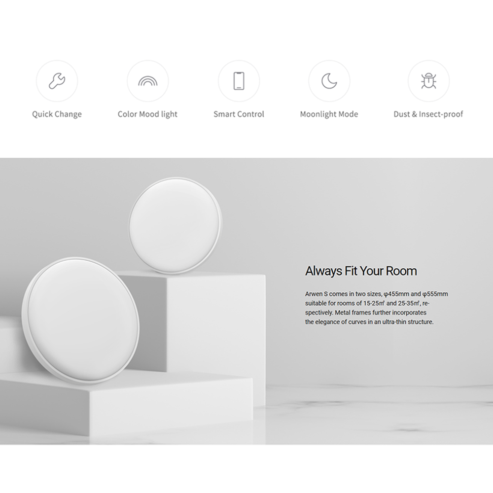 Yeelight Arwen smart white LED Ceiling Lights (Ambience Backlight)