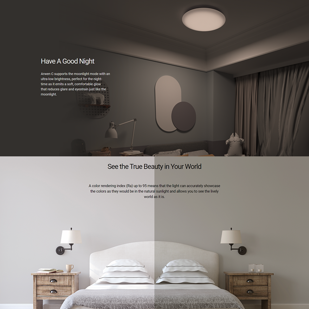 Yeelight Arwen smart white LED Ceiling Lights (Ambience Backlight)