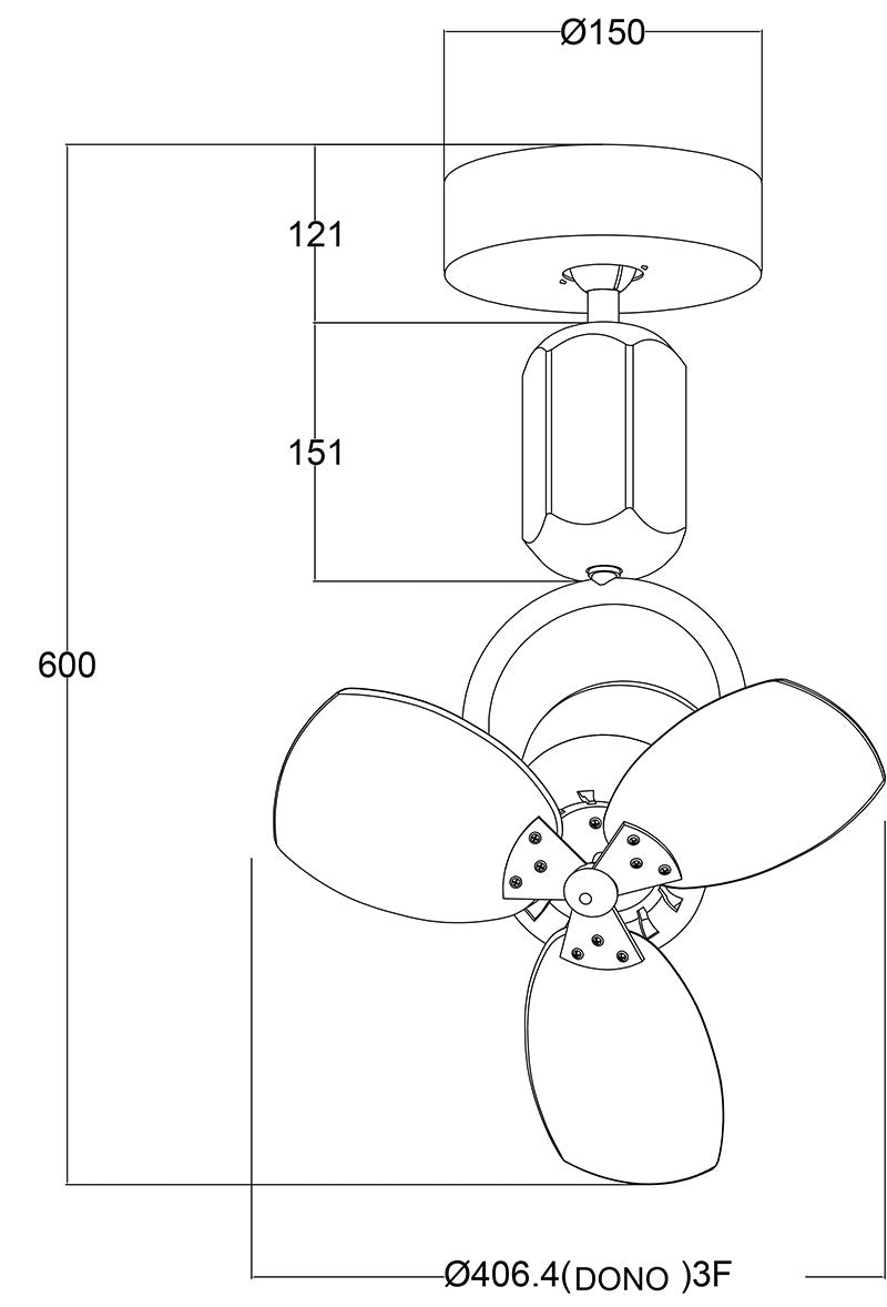 Fanco DONO–16″ Corner Ceiling Fan