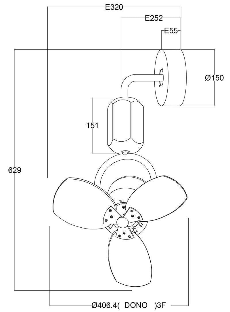 Fanco DONO–16″ Corner Ceiling Fan