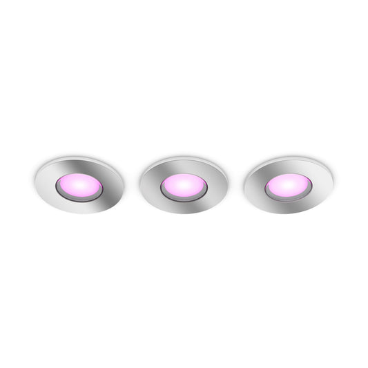 Hue Chrome and Color Ambiance Xamento Recessed Spotlight Chrome 3x4.2W