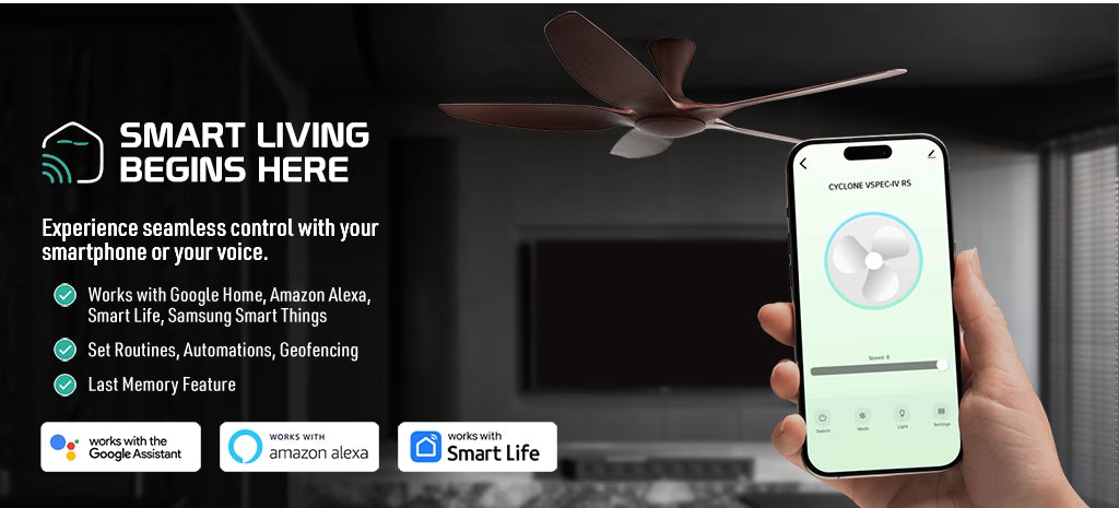 Point One Cyclone VSPEC-IV RS 3-Blade Smart Ceiling Fan