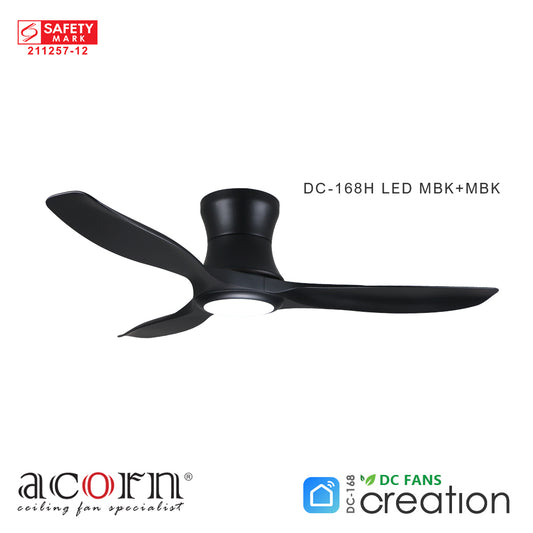 Acorn - Creation Smart Ceiling Fan (Black Hugger)