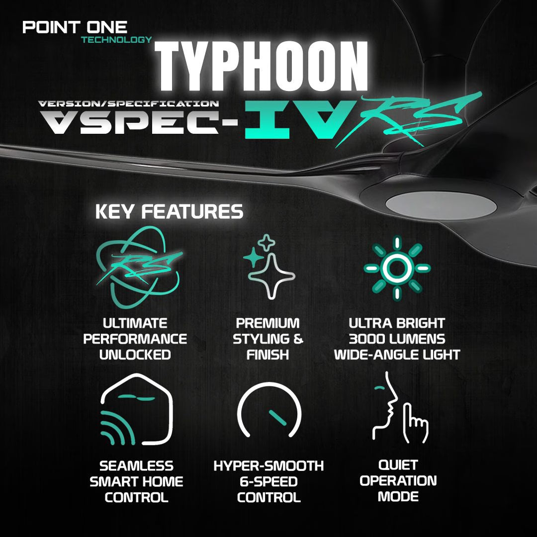 Point One Typhoon VSPEC-IV RS Smart Ceiling Fan (Pre-Order Only)
