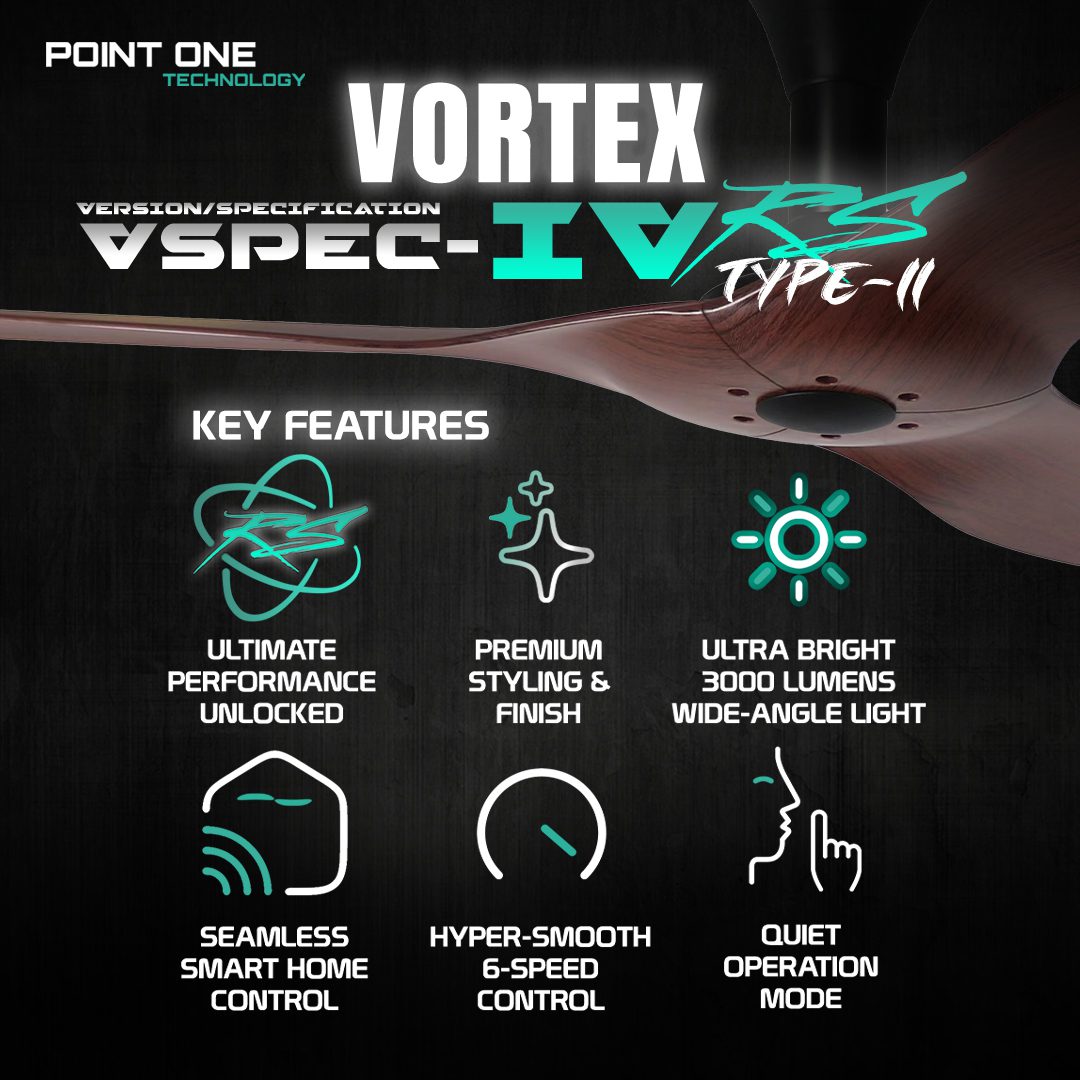 Point One Vortex VSPEC-IV RS TYPE-II Smart Ceiling Fan