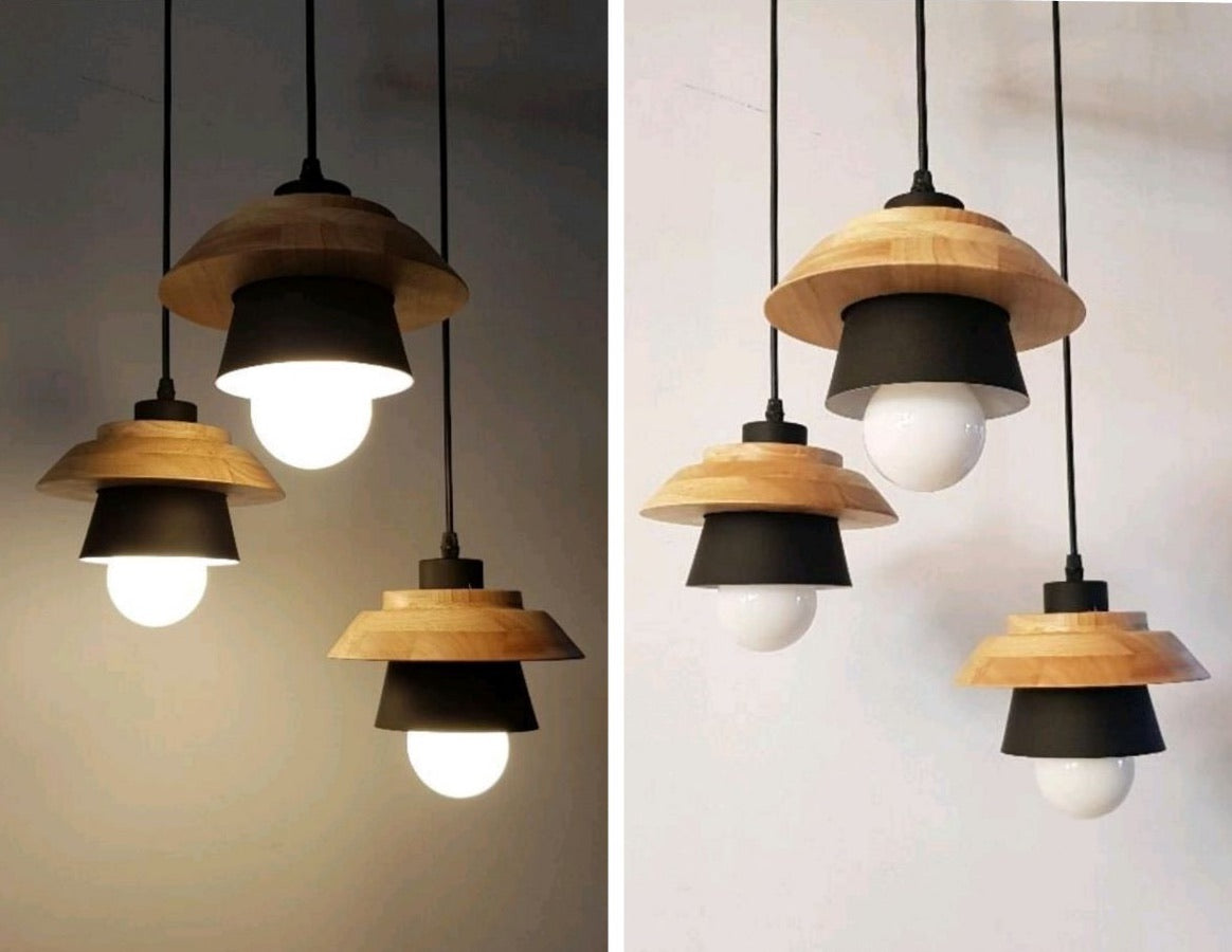 Pendant Lamp (Real Wood Series 3) - Three Cubes Lightings (Singapore)
