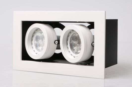 LED recessed Adjustable Spotlight Double Downlights (GU10/MR16) with spot rims - Three Cubes Lightings (Singapore)