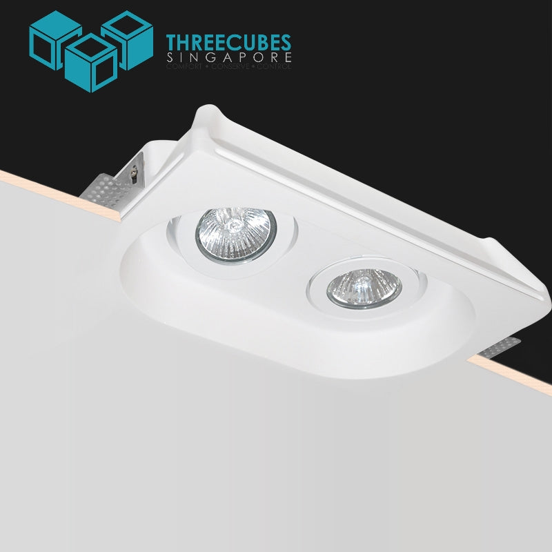 Akiya Frameless Adjustable Spotlight Round Double Fitting(GU10/MR16) - Three Cubes Lightings (Singapore)