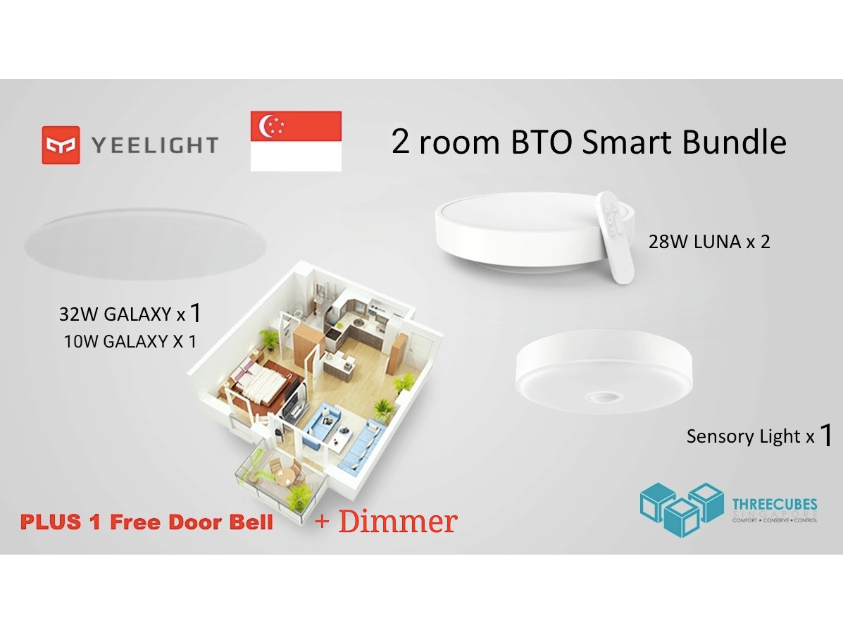 HDB BTO 2 Room SMART-NATION LED Bundle (YEELIGHT)