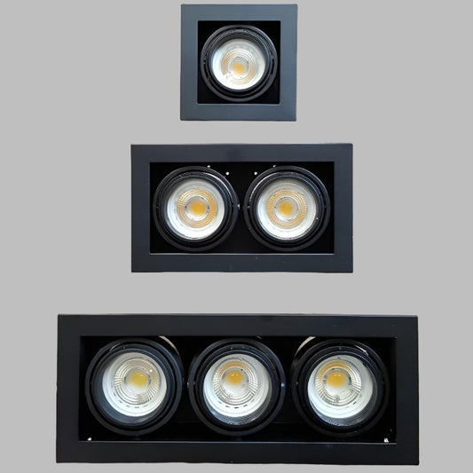Recessed Adjustable Black Spotlights Fitting (GU10/MR16) - Three Cubes Lightings (Singapore)