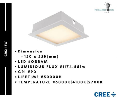 Smart LUX Tri-colour Downlight (Square)