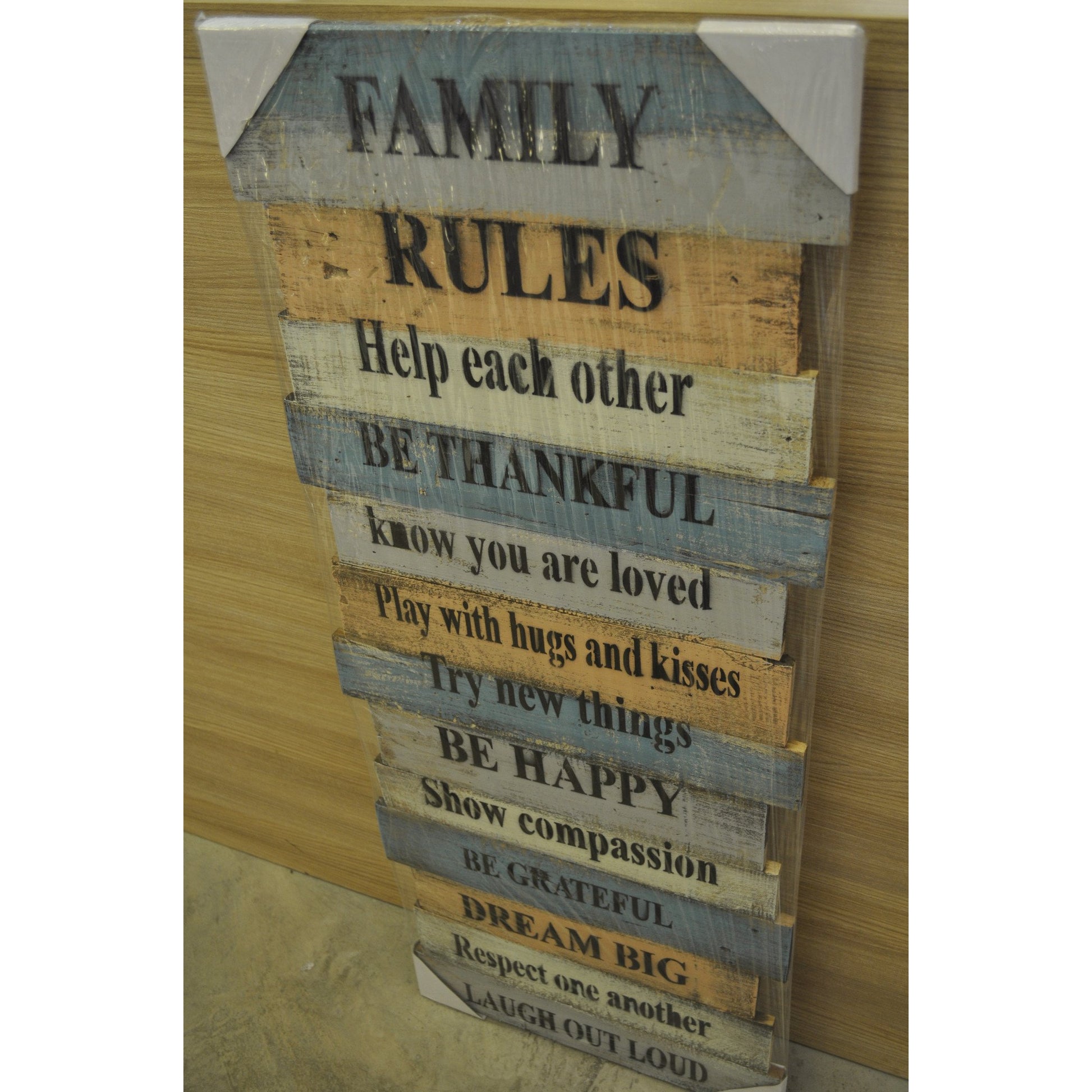 Painted Wood- Family Rules - Three Cubes Lightings (Singapore)