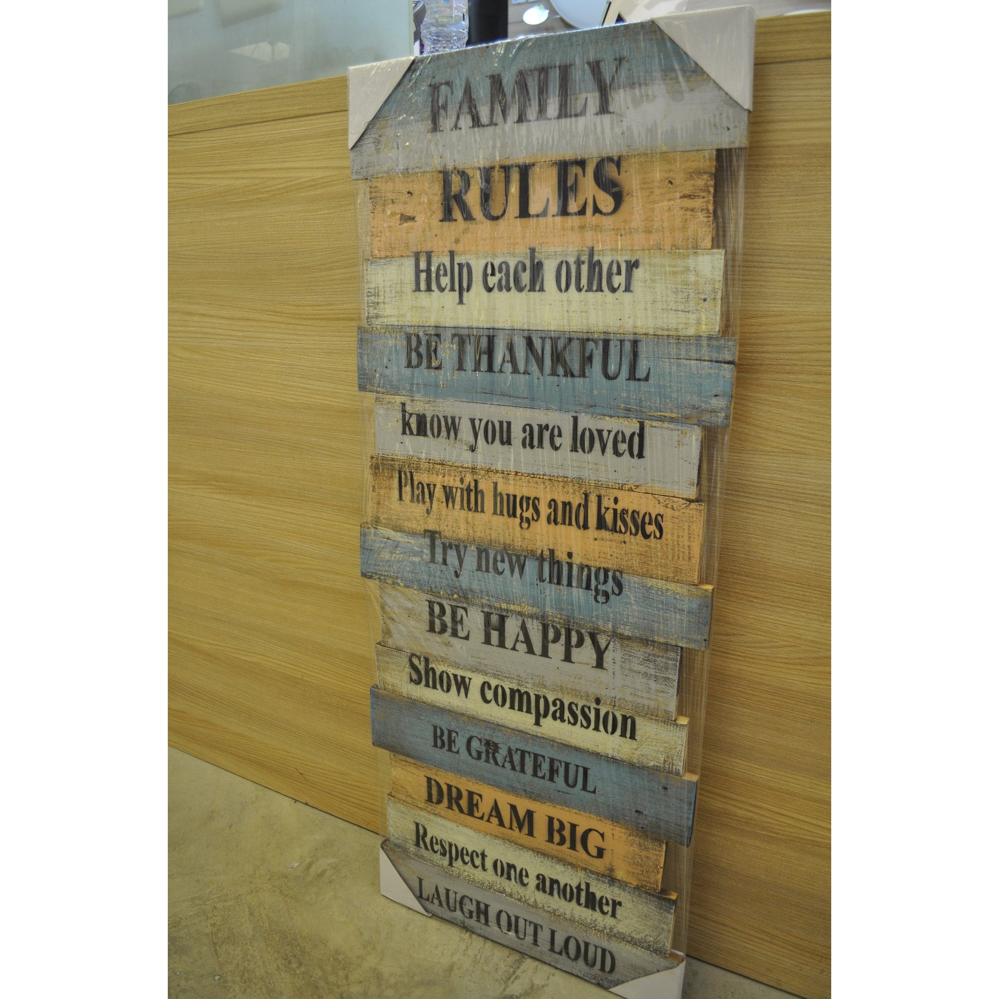 Painted Wood- Family Rules - Three Cubes Lightings (Singapore)