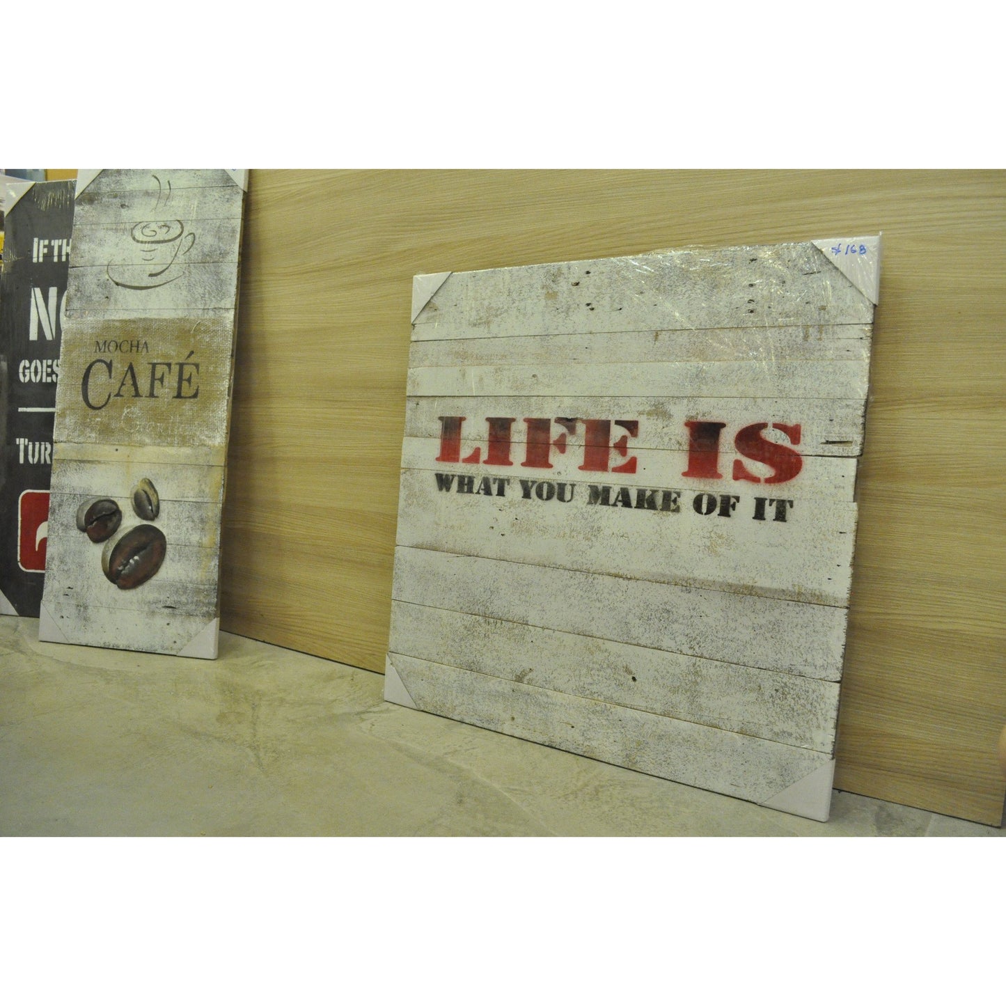 Painted Wood- Life Is - Three Cubes Lightings (Singapore)