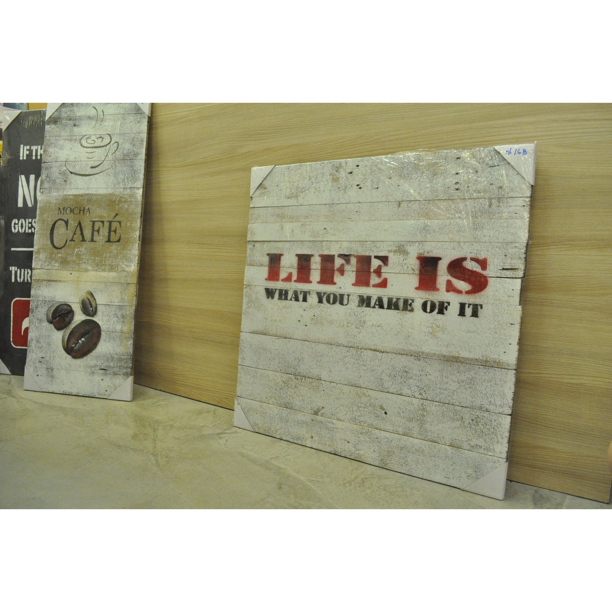 Painted Wood- Life Is - Three Cubes Lightings (Singapore)