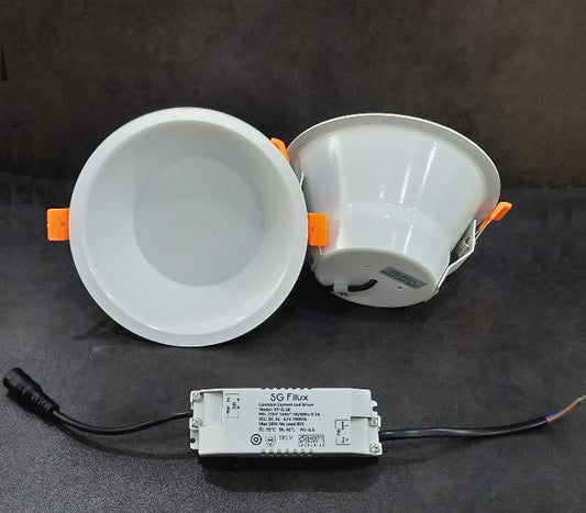 LED Round recessed downlight (Concave) Thin Frame - Three Cubes Lightings (Singapore)