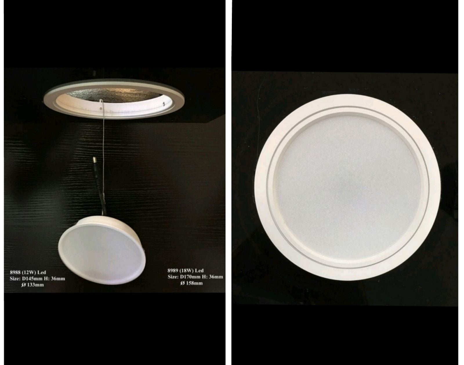 LED Round 8988/8989 (12w/18w) Downlights (Removable Frame) with Safety Mark Driver - Three Cubes Lightings (Singapore)