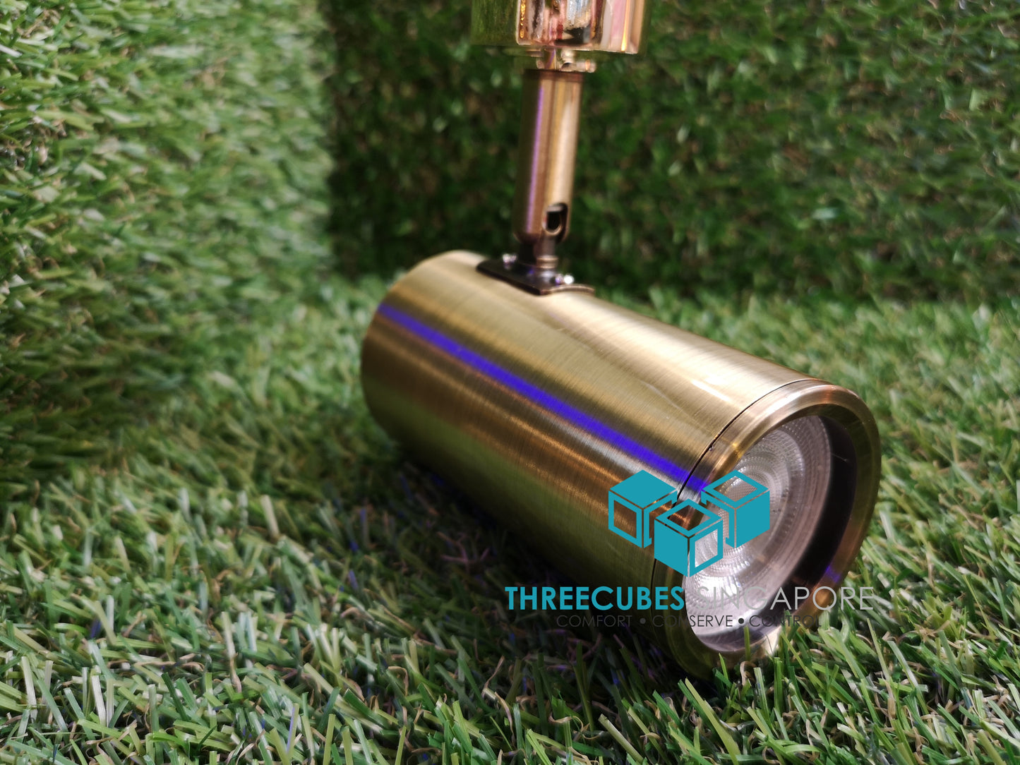 Track Lights GU10 Fitting Antique Brass (LED Bulbs and track sold separately) with PHILIPS LED - Three Cubes Lightings (Singapore)