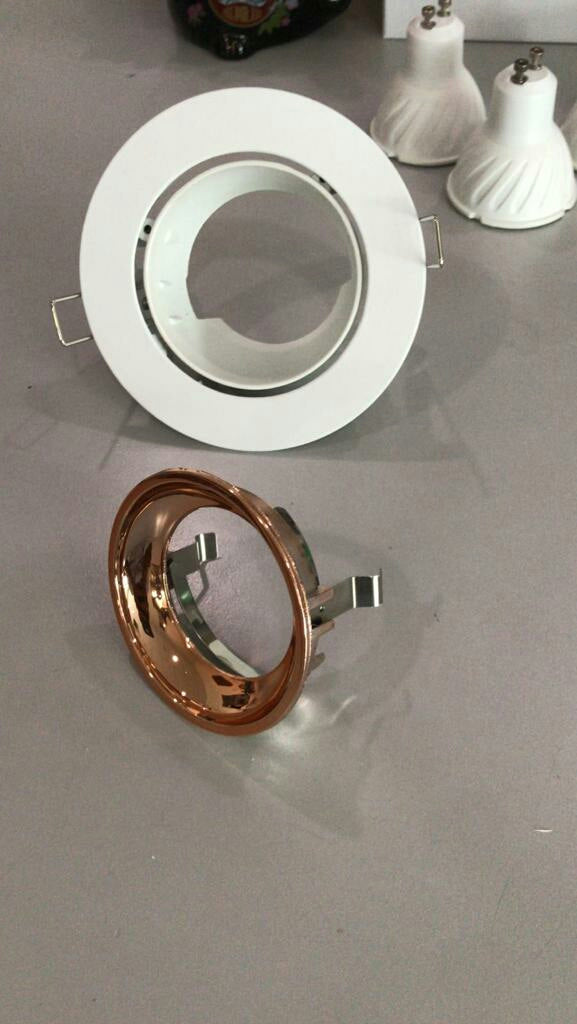 Round Single recessed spot light holder(Concave Copper) - Three Cubes Lightings (Singapore)