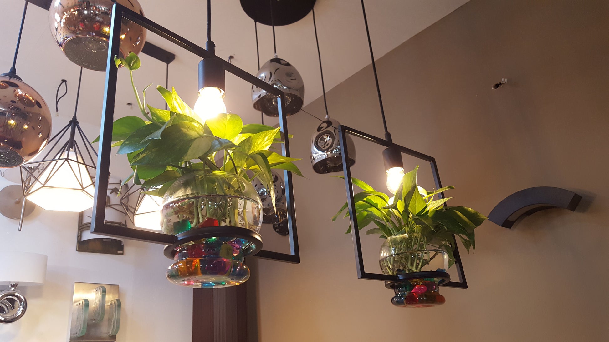 Frame Series Pendant Lamp - Green Frame - Three Cubes Lightings (Singapore)